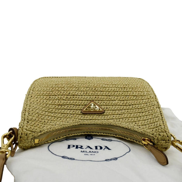 PRADA Re-Edition 2005 Raffia Shoulder Bag Beige