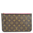 LOUIS VUITTON  Neverfull Monogram Canvas Pochette Wristlet Pouch Fuchsia