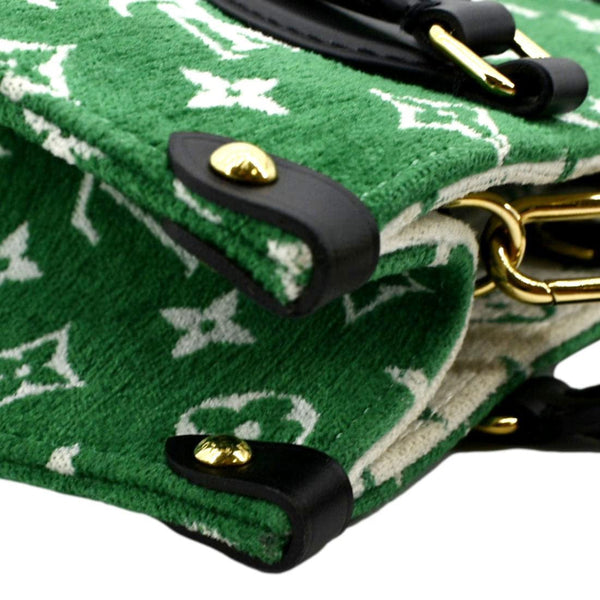 LOUIS VUITTON Onthego PM Monogram Velvet Tote Shoulder Bag Green