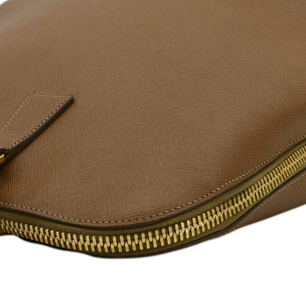 PRADA Promenade Saffiano Leather Satchel Bag Light Brown