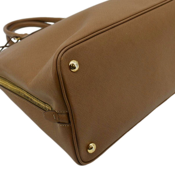 PRADA Promenade Saffiano Leather Satchel Bag Light Brown