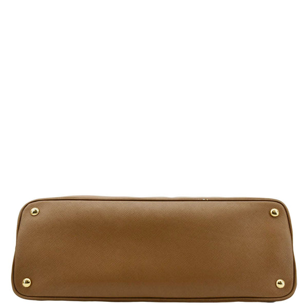 PRADA Promenade Saffiano Leather Satchel Bag Light Brown