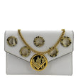 FENDI F Envelope Wallet on Chain Leather Crossbody Bag White