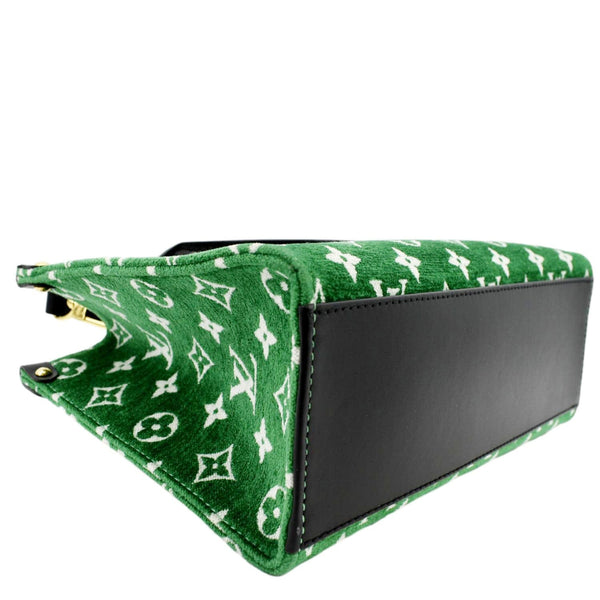 LOUIS VUITTON Onthego PM Monogram Velvet Tote Shoulder Bag Green