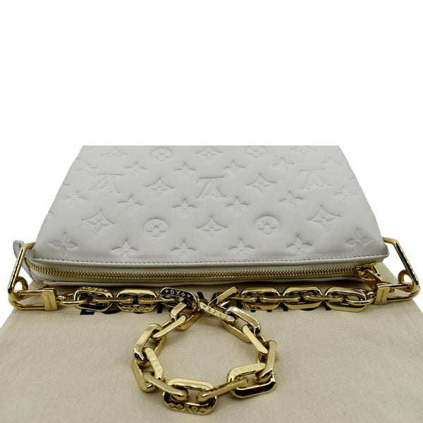 LOUIS VUITTON Coussin PM Monogram Embossed Shoulder Bag Creme