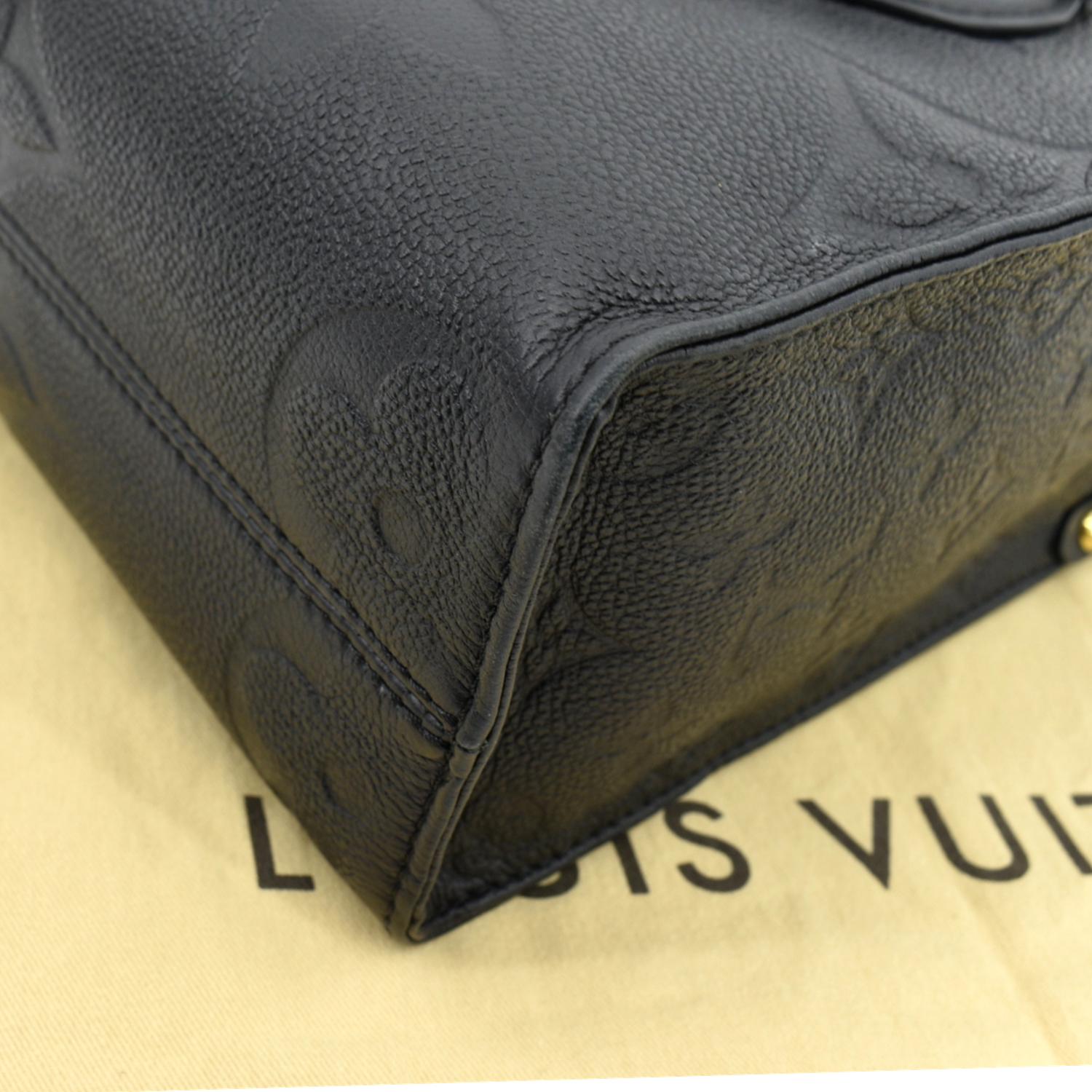LOUIS VUITTON Onthego PM Monogram Empreinte Tote Shoulder Bag Navy Nac