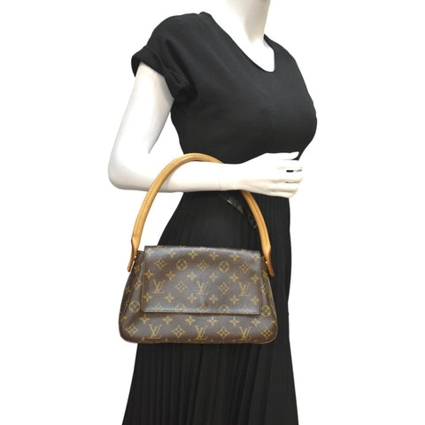 LOUIS VUITTON Mini Looping Monogram Canvas Shoulder Bag Brown