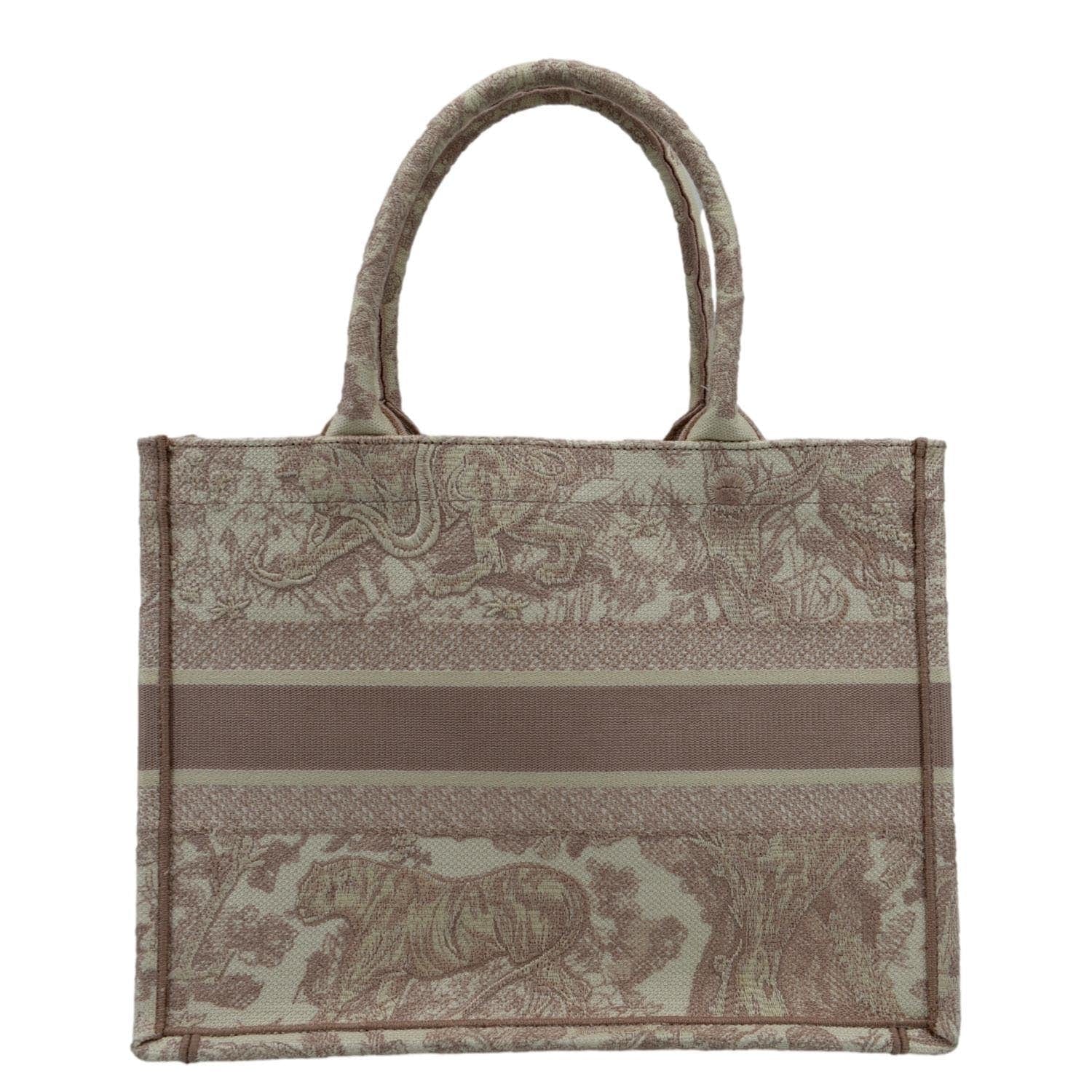 Christian Dior Book Toile de Jouy Motif Embroidery Tote Bag