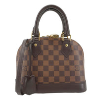 LOUIS VUITTON Alma BB Damier Ebene Satchel Shoulder Bag Brown