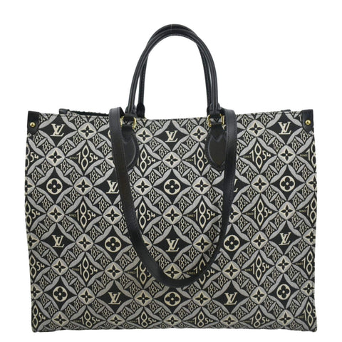 LOUIS VUITTON Onthego GM 1854 Jacquard Tote Bag Grey