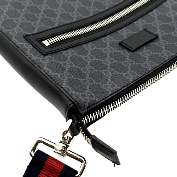 GUCCI GG Supreme Square Messenger Bag Black 474137