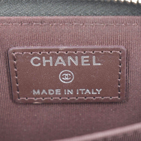 CHANEL Zip Around small Quilted Caviar Leather Wallet Black