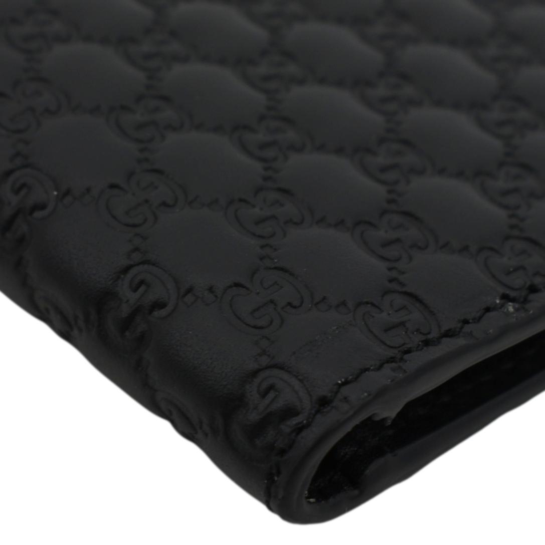 GUCCI Microguccissima Leather Wallet, Black 260987