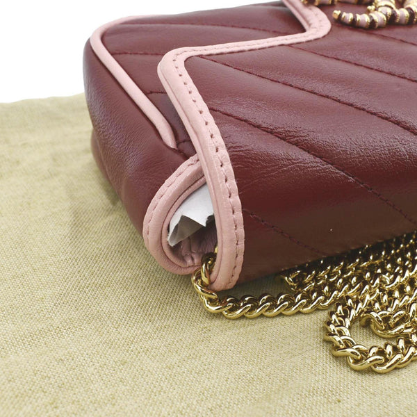 Gucci Vintage Effect Super Mini GG Leather Shoulder Bag - Top Right