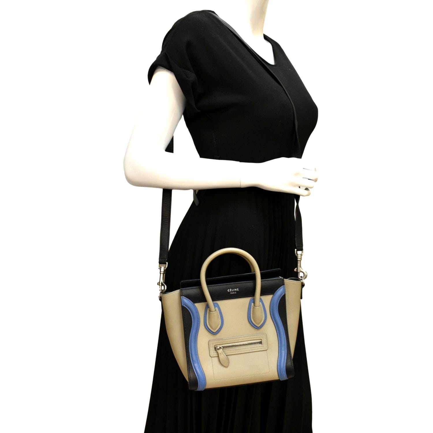 Celine Nano Luggage Calfskin Leather Shoulder Bag