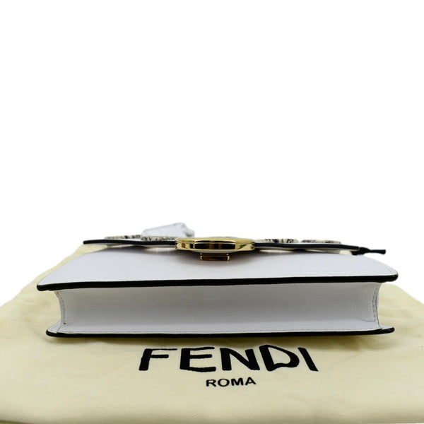 FENDI F Envelope Wallet on Chain Leather Crossbody Bag White
