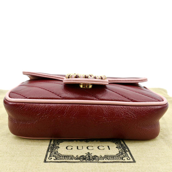Gucci Vintage Effect Super Mini GG Leather Shoulder Bag - Bottom