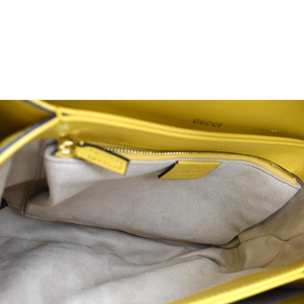 GUCCI Horsebit 1955 Leather Shoulder Bag Yellow 602204