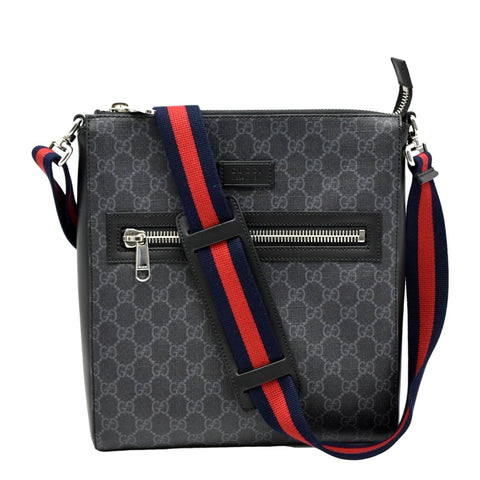 GUCCI GG Supreme Square Messenger Bag Black 474137