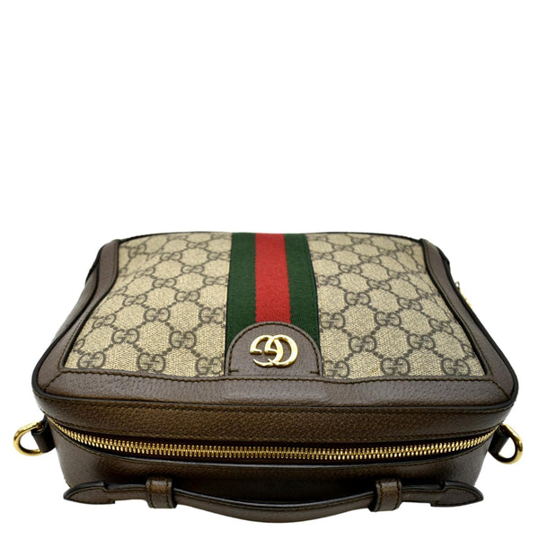 GUCCI Ophidia Web Small GG Supreme Canvas Shoulder Bag Beige 550622