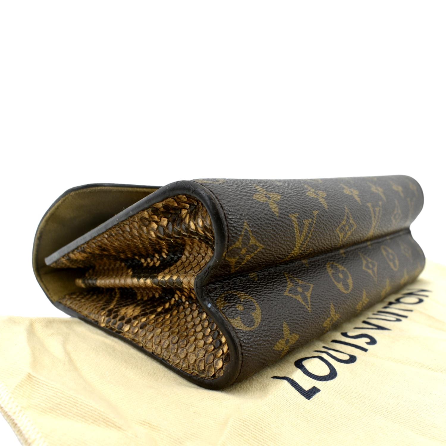 Louis Vuitton Victoire Handbag Monogram Canvas and Python at 1stDibs