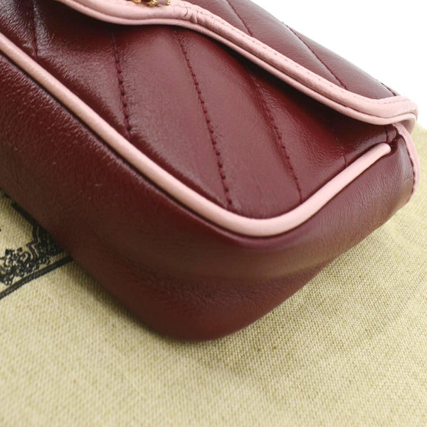 Gucci Vintage Effect Super Mini GG Leather Shoulder Bag - Bottom Right