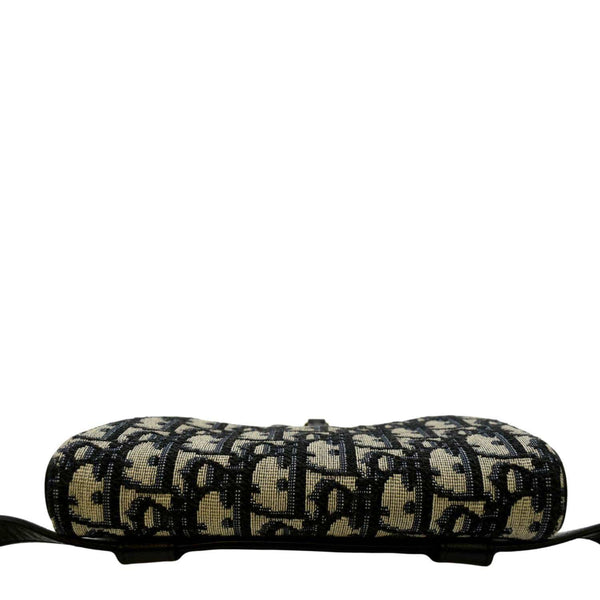 CHRISTIAN DIOR Saddle Oblique Canvas Belt Bag Navy Blue