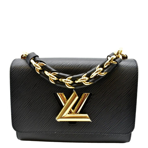 LOUIS VUITTON LV Twist MM Epi Leather Shoulder Bag Black