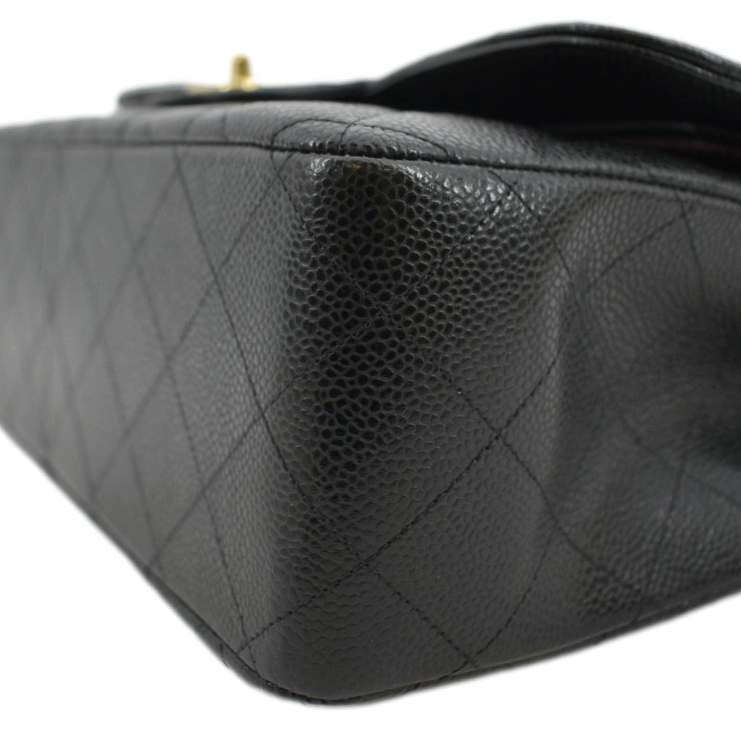Chanel Classic Medium Timeless Double Flap Bag Black Lambskin Leather