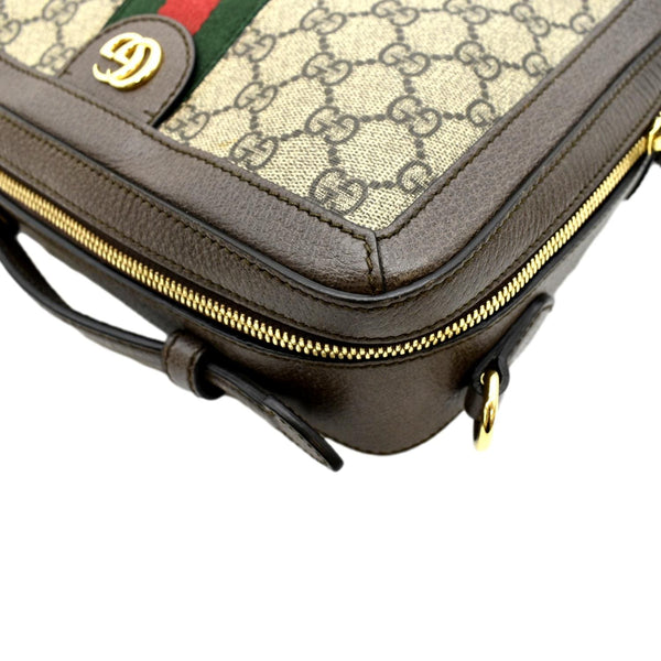 GUCCI Ophidia Web Small GG Supreme Canvas Shoulder Bag Beige 550622