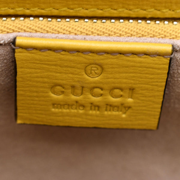 GUCCI Horsebit 1955 Leather Shoulder Bag Yellow 602204