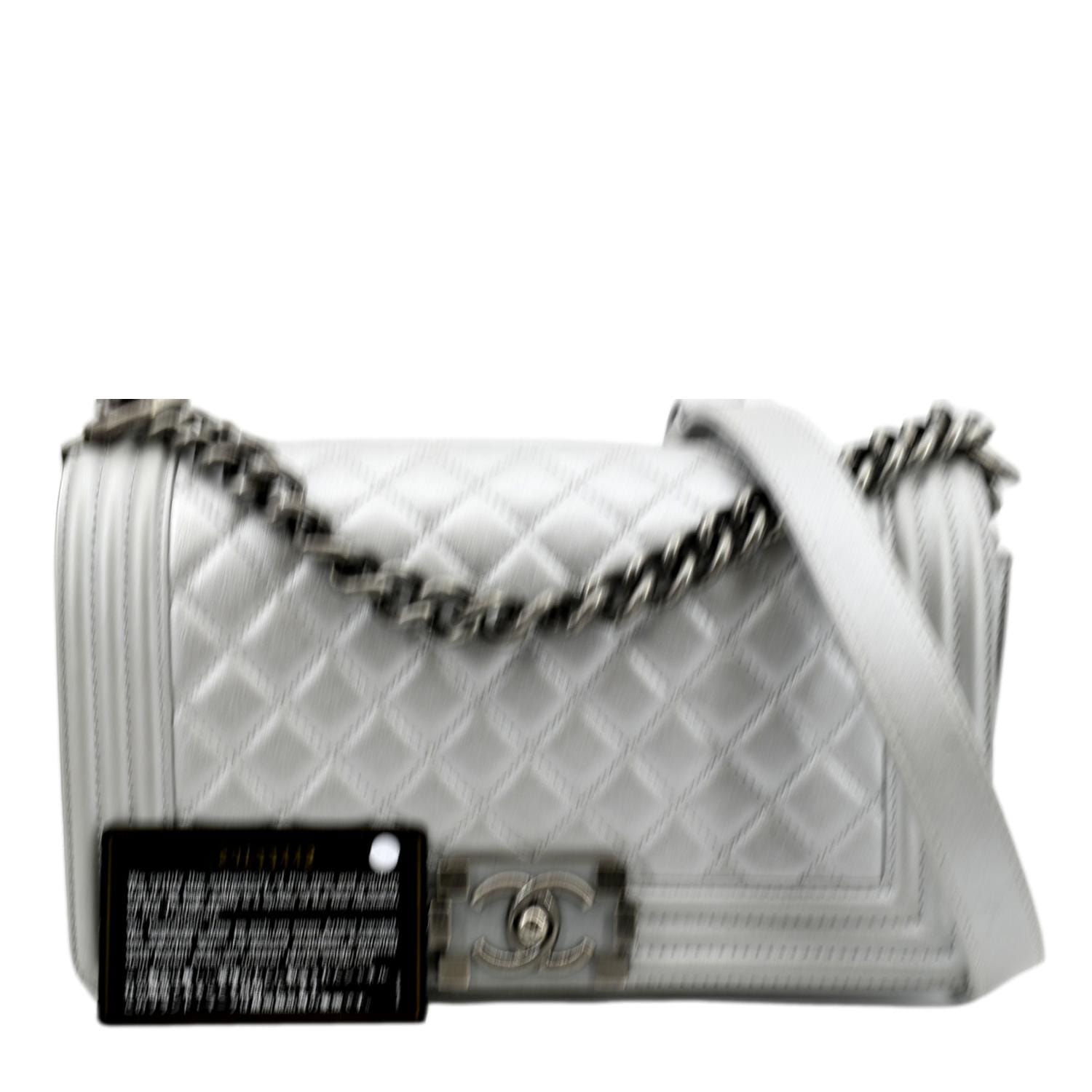 CHANEL Caviar Quilted Medium Boy Flap White 943988
