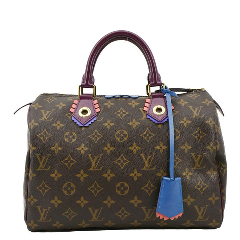 LOUIS VUITTON Totem Speedy 30 Monogram Canvas Satchel Bag Magenta