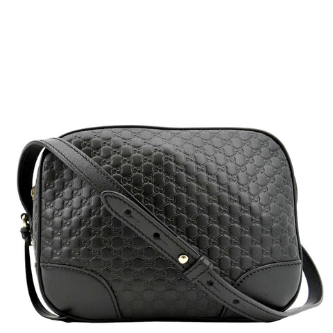 GUCCI Bree Mini GG Microguccissima Leather Crossbody Bag Black 449413