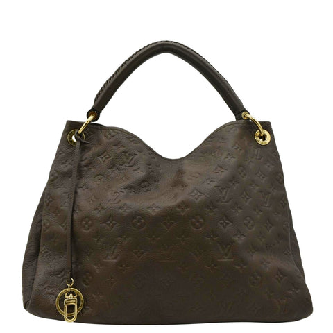 LOUIS VUITTON Artsy MM Monogram Empreinte Leather Hobo Bag Brown