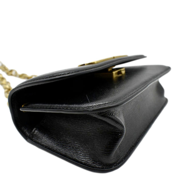 BALENCIAGA GOSSIP XS Chain Leather Shoulder Bag Black