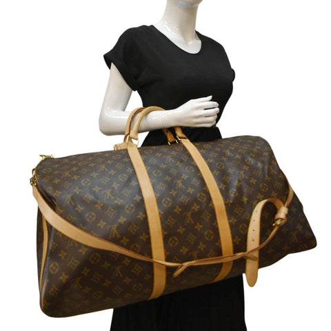 LOUIS VUITTON Keepall 60 Monogram Canvas Travel Bag Brown