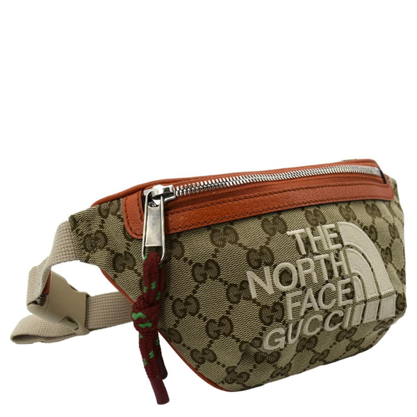 GUCCI X North Face Canvas Waist Belt Bag Beige 650299