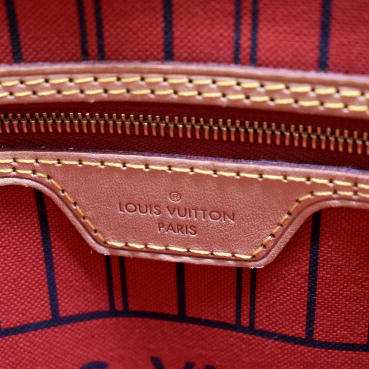 Louis Vuitton Monogram Neverfull MM Tote Bag (red interior