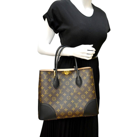 LOUIS VUITTON Flandrin Monogram Canvas Tote Shoulder Bag Brown