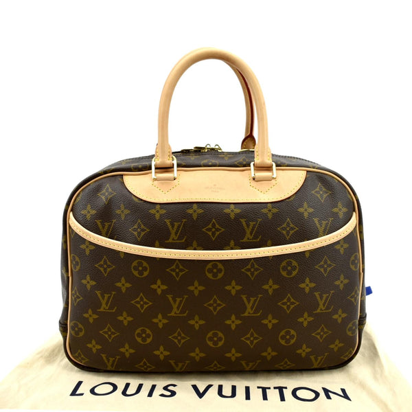 LOUIS VUITTON Deauville Bowling Monogram Canvas Satchel Bag Brown