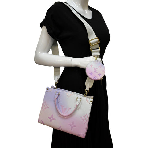 LOUIS VUITTON Onthego PM Monogram Coated Canvas Tote Sunrise Pastel