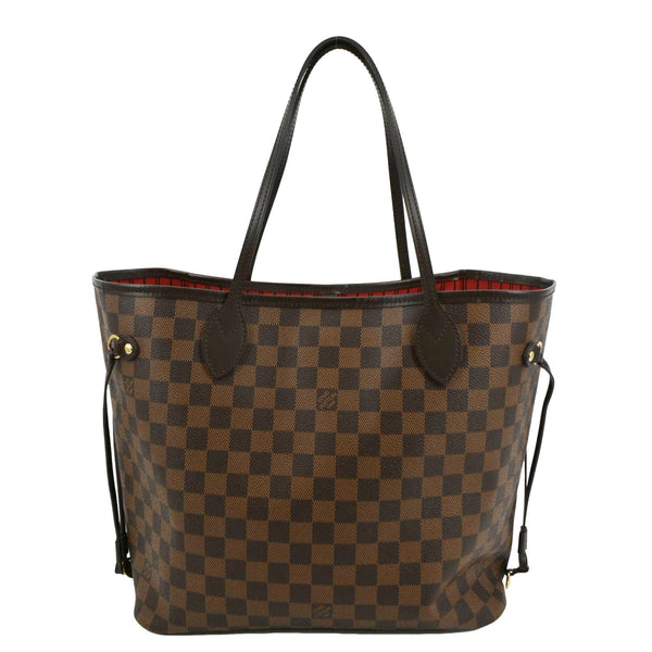 LOUIS VUITTON Neverfull MM Damier Ebene Tote Bag Brown