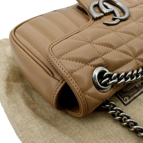 Gucci GG Marmont Mini Leather Shoulder Bag Beige Color