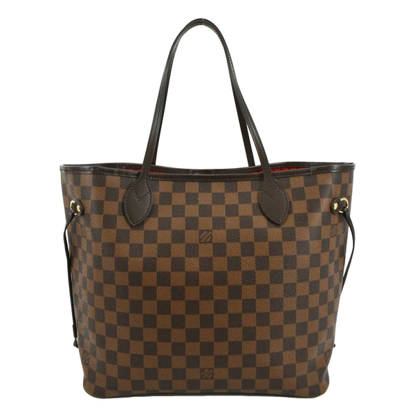 LOUIS VUITTON Neverfull MM Damier Ebene Tote Bag Brown