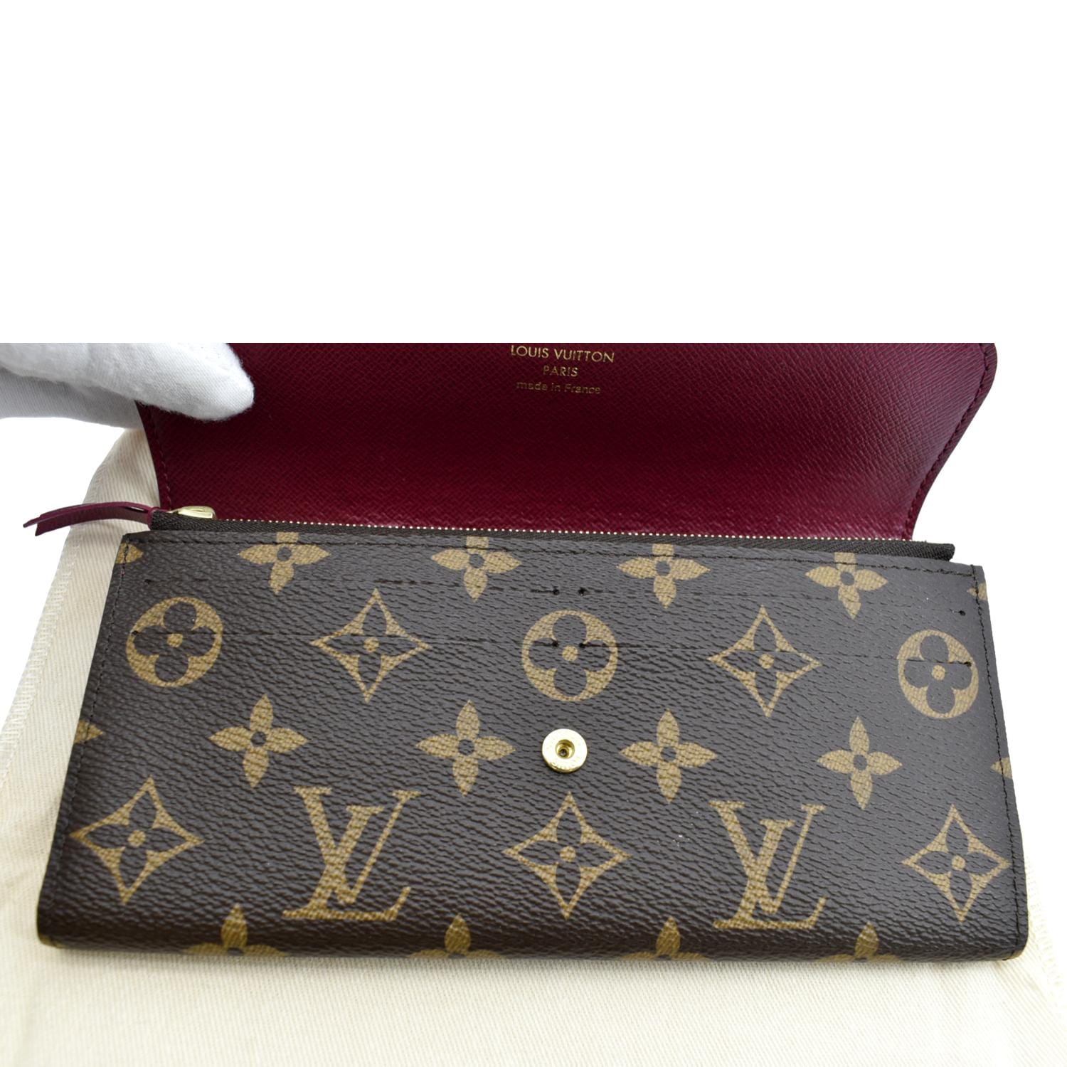 NWT Louis Vuitton Emilie Wallet, Monogram and Light Pink Coated Canvas