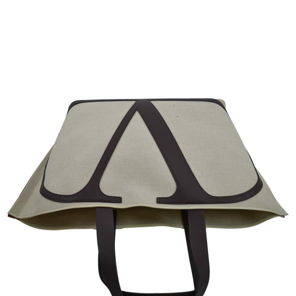 VALENTINO Garavani Strandtasche Mit Vlogo In Canvas Shopping Tote Bag Chocolate