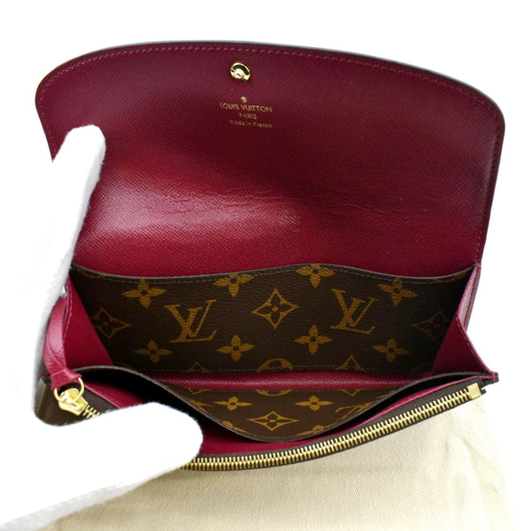 LOUIS VUITTON Emilie Monogram Canvas Wallet Fuchsia