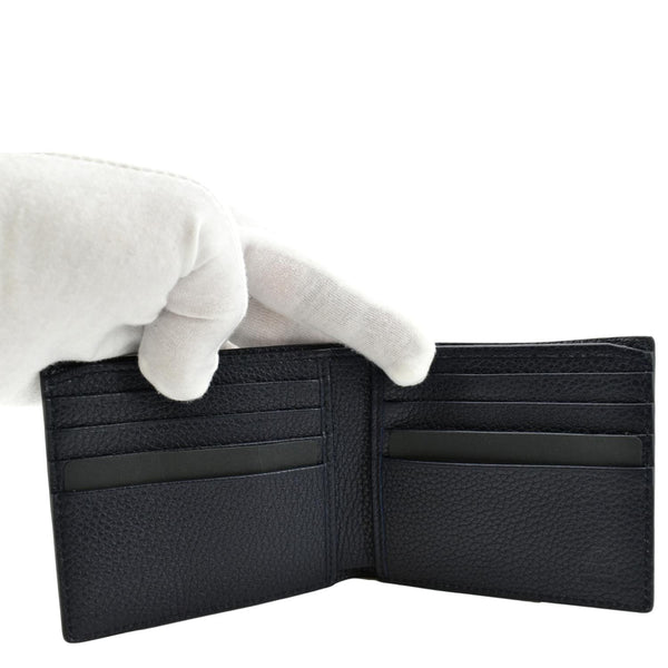 GUCCI Bi-Fold Leather Wallet Navy Blue 428726