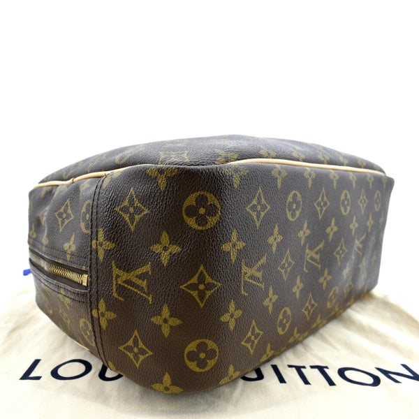LOUIS VUITTON Deauville Bowling Monogram Canvas Satchel Bag Brown